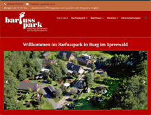 Tablet Screenshot of barfusspark-burg.de